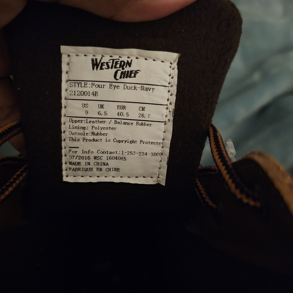 Western Chief Navy and Brown Water-Resistant Rain Boots - Picture 10 of 11